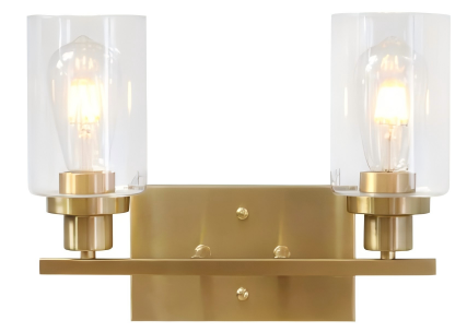 Aplique de Pared Dorado Elegante 2L