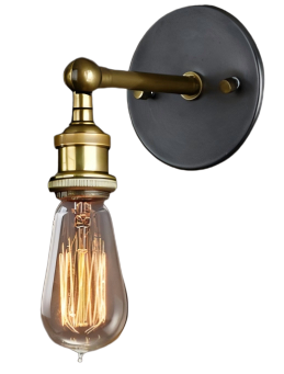 Aplique de Pared Industrial Negro Cobre