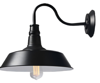 Aplique de Pared Industrial Campana Negro