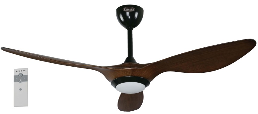 Ventilador LED de Techo Negro Madera