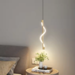 Lámpara colgante latón blanco elegante