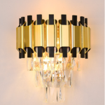 Aplique de Pared Dorado con Cristal