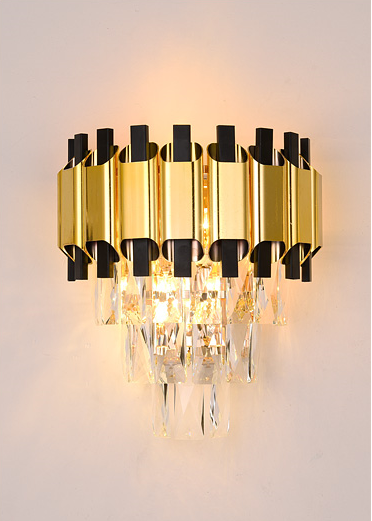 Aplique de Pared Dorado con Cristal