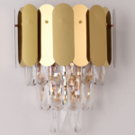 Aplique de Pared Cristal y Metal Elegante