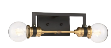 Aplique de Pared Doble Metal Negro